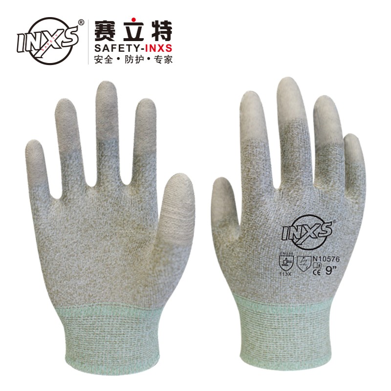 賽立特N10576-10碳絲PU涂指防靜電手套圖片4 賽立特N10576-10碳絲PU涂指防靜電手套圖片4