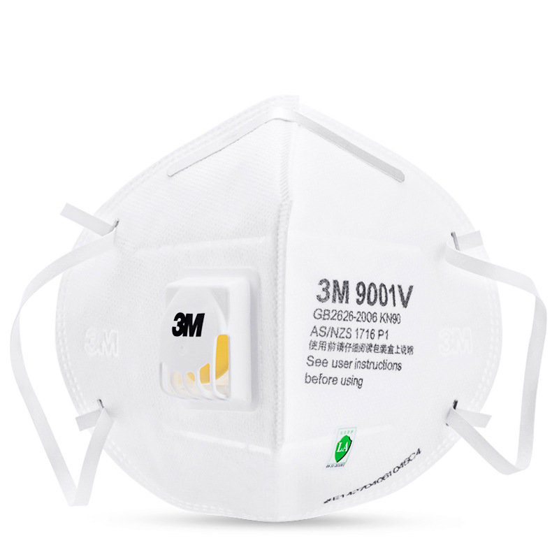 3M9001V折疊式帶閥顆粒物KN90防護口罩圖片3
