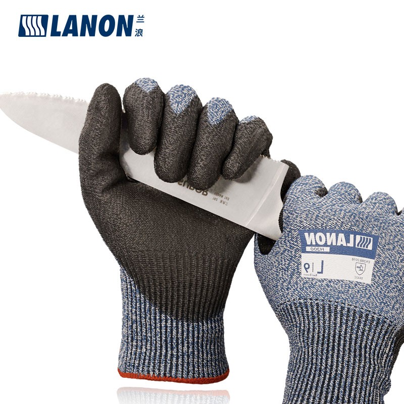 LANON蘭浪H300PU涂掌耐磨5級(jí)防割手套圖片1