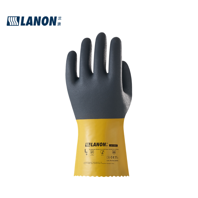 LANON蘭浪U100耐油防滑PVC手套圖片1 LANON蘭浪U100耐油防滑PVC手套圖片1