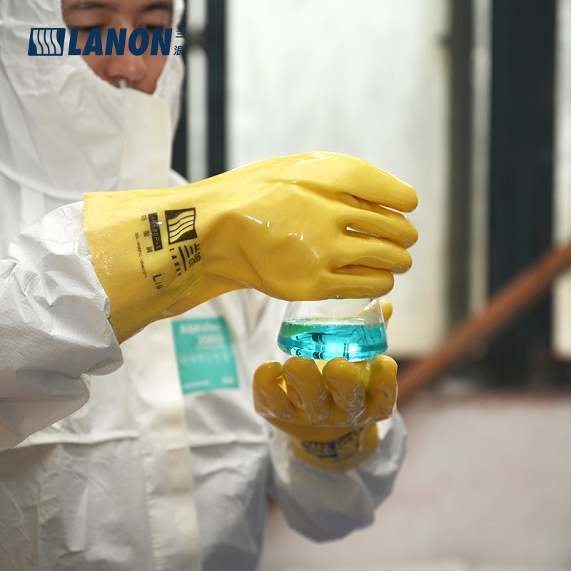 LANON蘭浪46-26P-1耐酸堿PVC防化手套圖片3