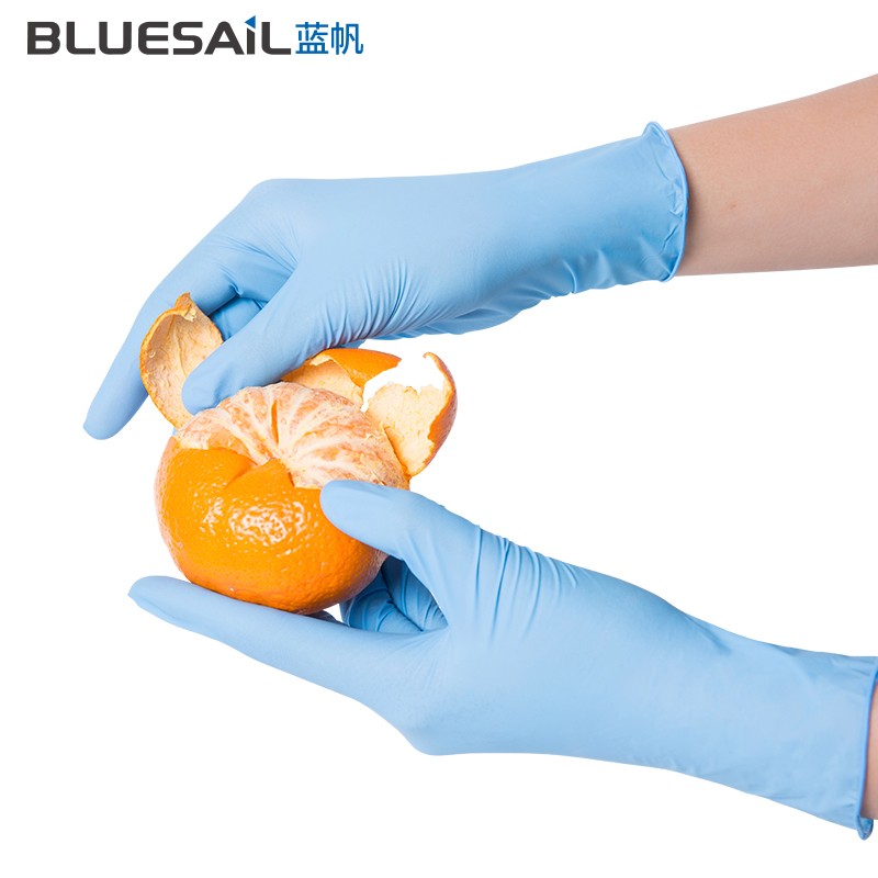 藍帆醫(yī)療N2142防水防油一次性丁腈手套圖片1
