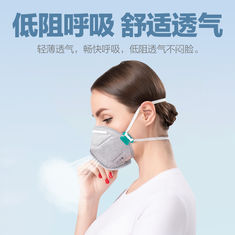 朝霞2001A頭戴式帶閥KN95防塵口罩圖片4