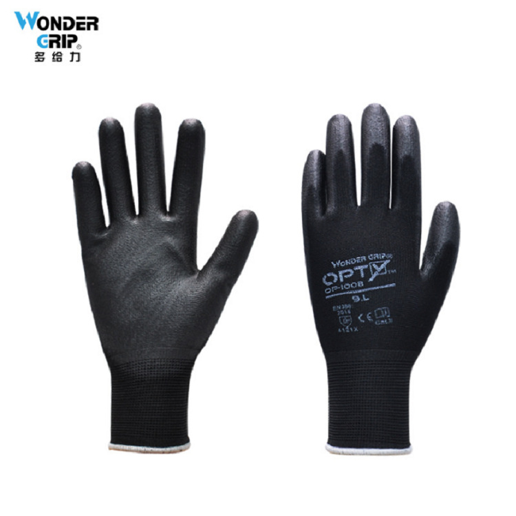 多給力OP-100G PU灰色涂層防滑勞保手套圖片2
