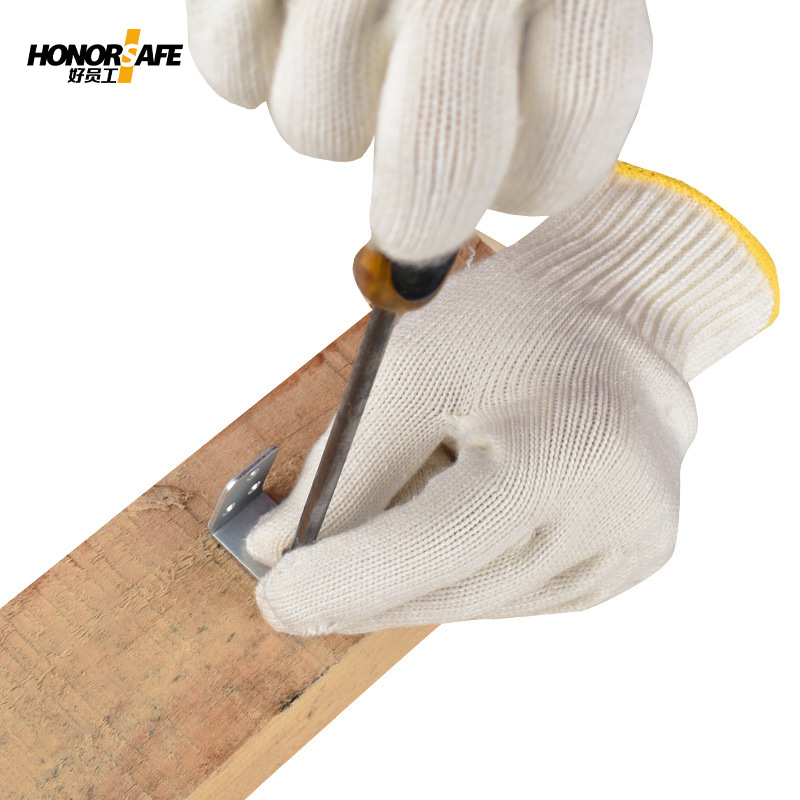 好員工H10-MS600耐磨黃色羅口棉紗手套圖片4 好員工H10-MS600耐磨黃色羅口棉紗手套圖片4