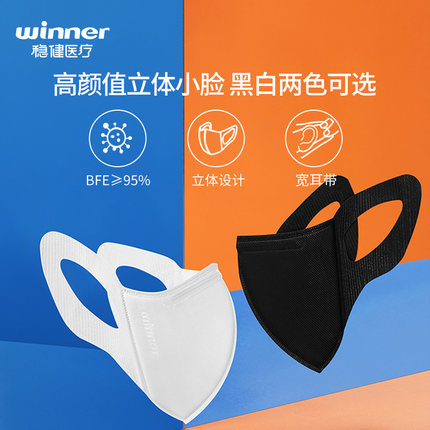 穩(wěn)健604-008765立體柔耳防塵口罩圖片1