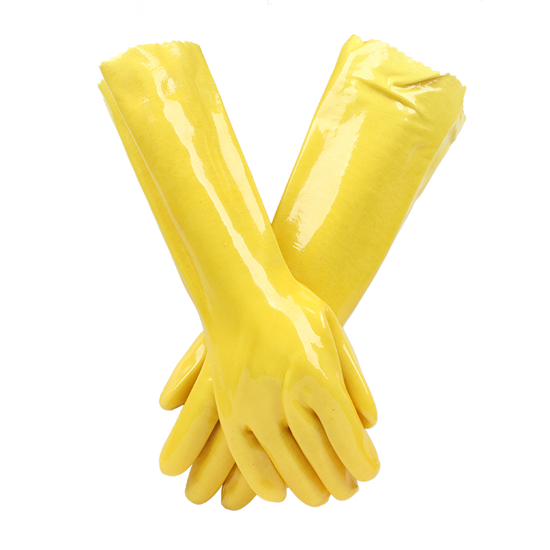 千禧龍045黃棉毛浸塑PVC手套圖片2 千禧龍045黃棉毛浸塑PVC手套圖片2