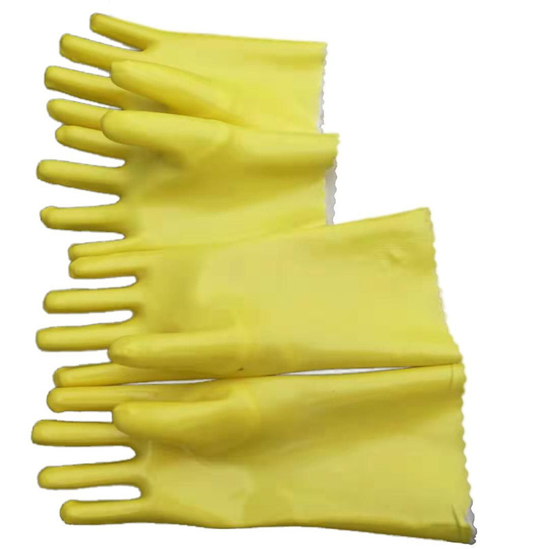 千禧龍035黃棉毛浸塑PVC手套圖片4