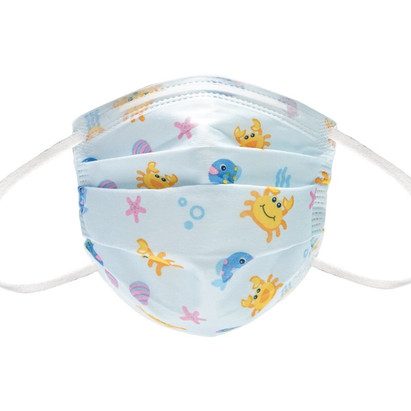 霍盛HMS-DM-06舒適平面口罩超小號35片盒裝(小螃蟹印花款)圖片3 霍盛HMS-DM-06舒適平面口罩超小號35片盒裝(小螃蟹印花款)圖片3