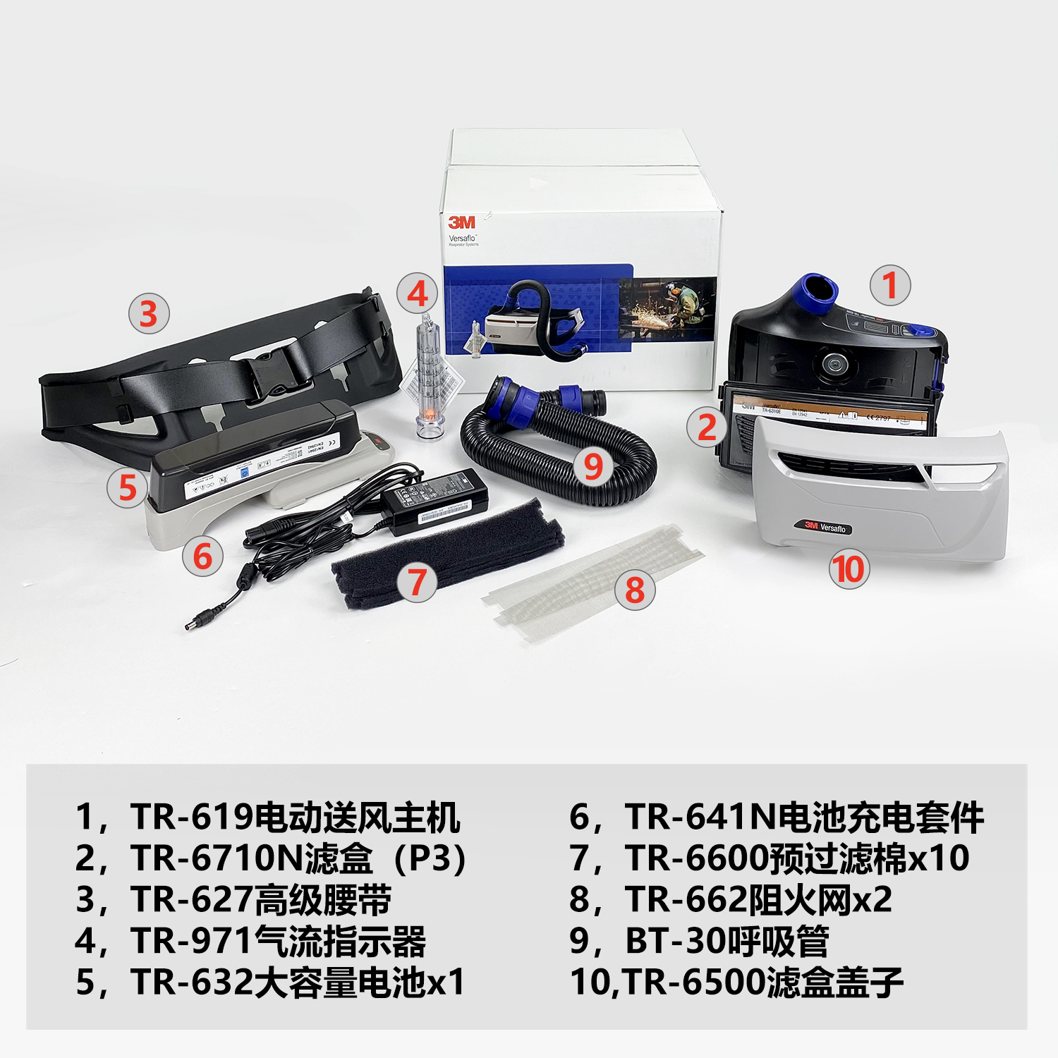 3M Versaflo TR-619A電動送風(fēng)呼吸器套裝(不含頭罩和濾盒)圖片2 3M Versaflo TR-619A電動送風(fēng)呼吸器套裝(不含頭罩和濾盒)圖片2