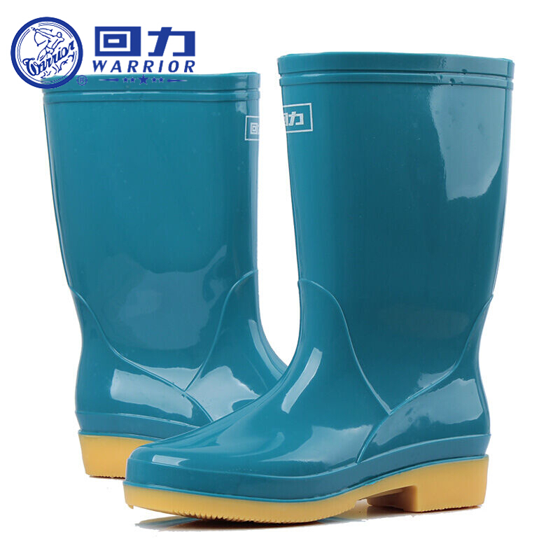 回力813墨綠色PVC中筒雨靴圖片2