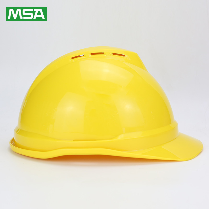 梅思安10172477黃色豪華型有孔ABS安全帽圖片4
