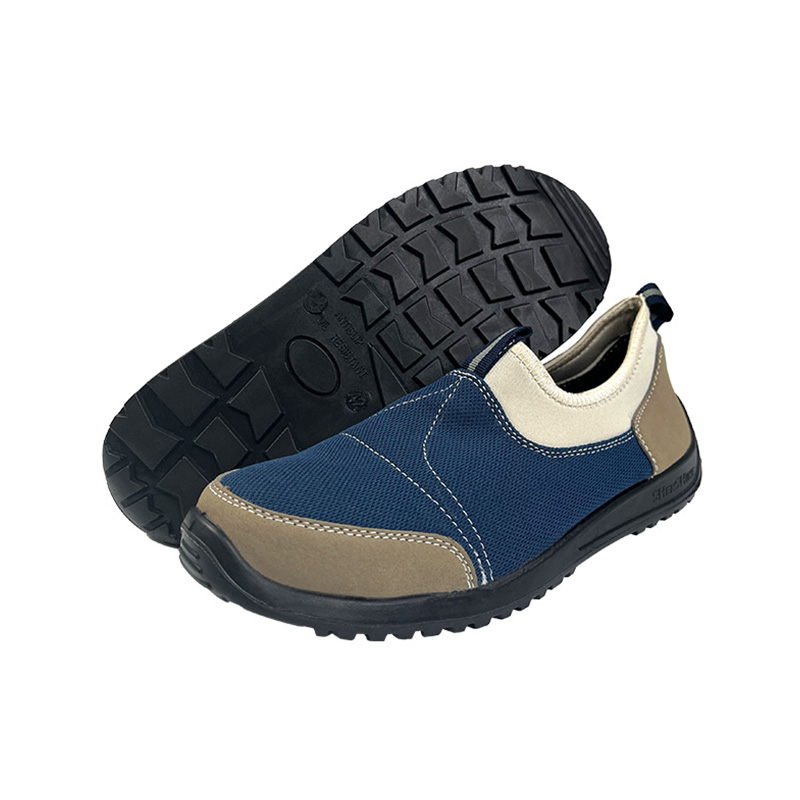 澳翔AX3906防砸防刺穿防靜電深藍色網布雙密度PU底安全鞋圖片3