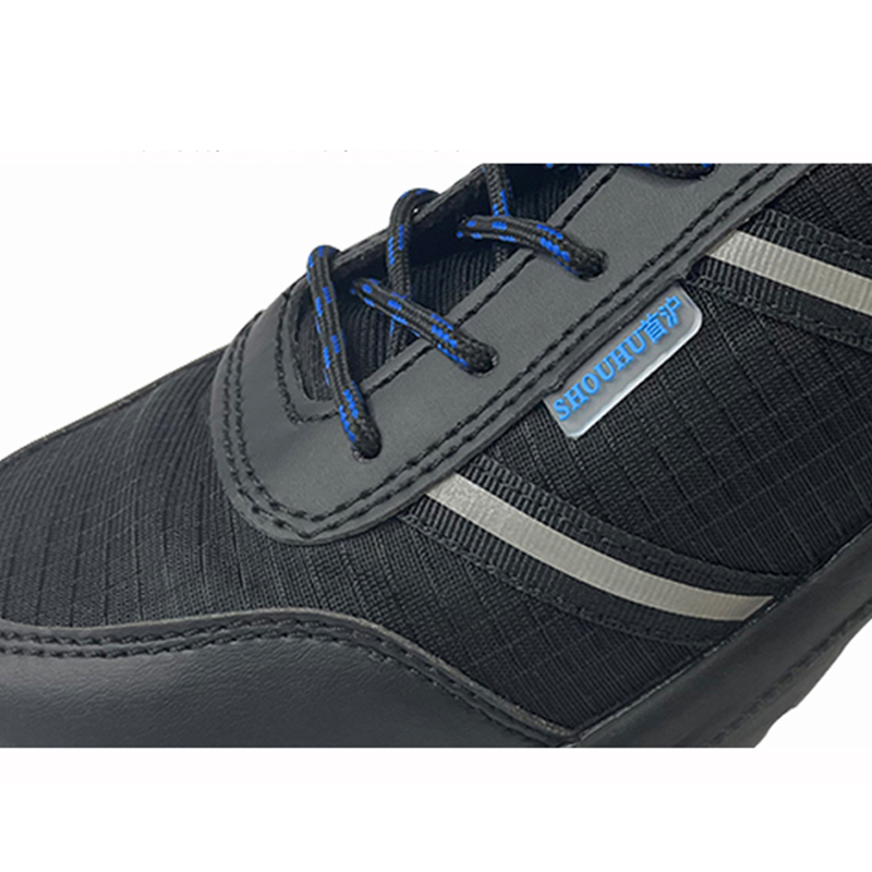 澳翔SH21023黑色防水網(wǎng)布防砸防刺穿防靜電PU底安全鞋圖片1