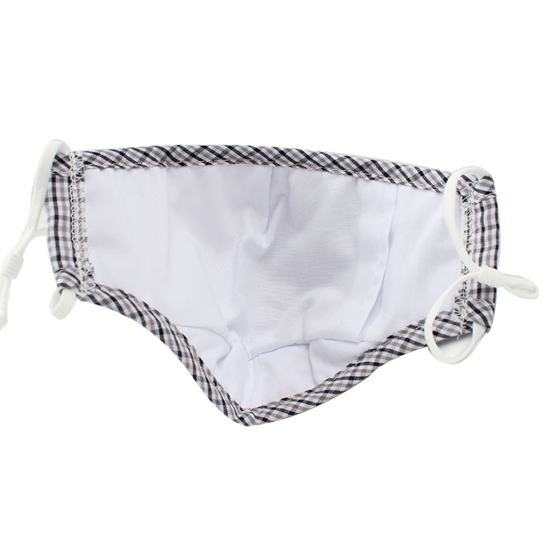 藍星灰格耳戴式成人棉布口罩圖片2