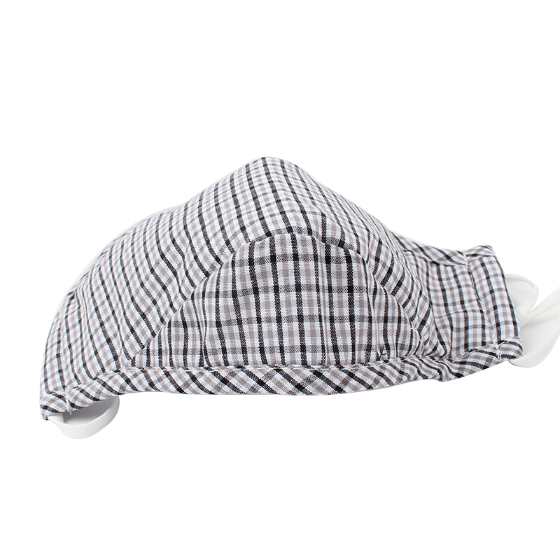 藍星灰格耳戴式成人棉布口罩圖片3