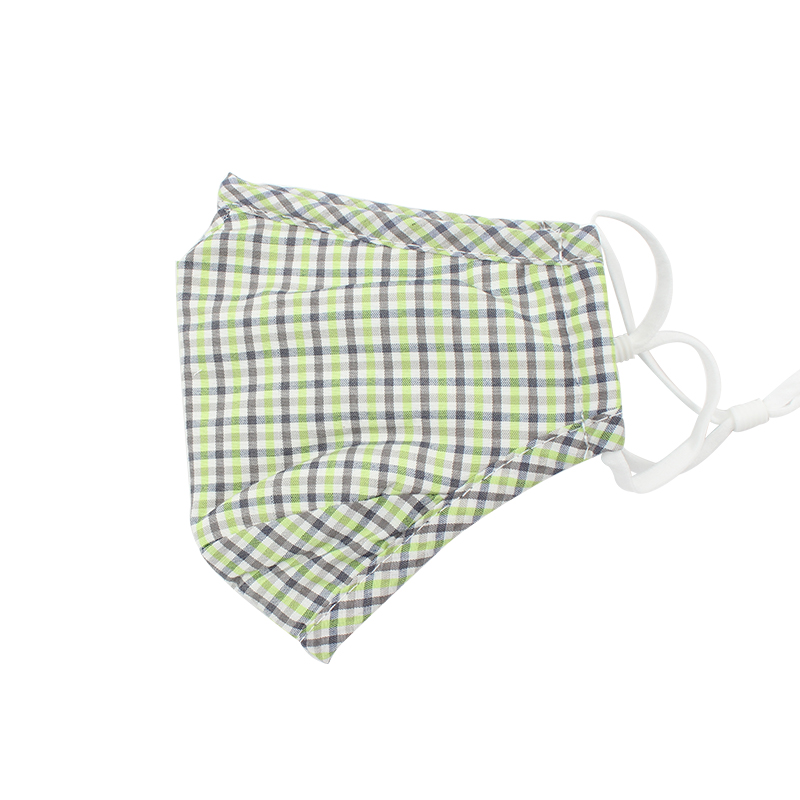 藍星綠格耳戴式成人棉布口罩圖片1