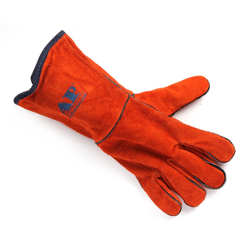 友盟AP-2103銹橙色牛二層皮電焊手套圖片2