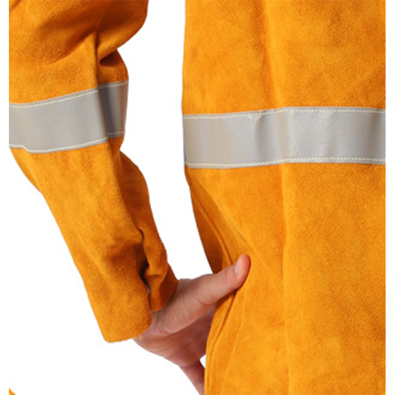 友盟AP-2160金黃色側開胸全皮焊工服圖片3 友盟AP-2160金黃色側開胸全皮焊工服圖片3