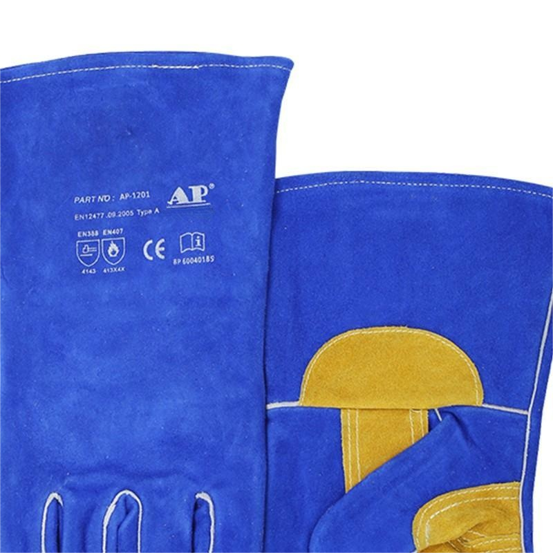 友盟AP-1201彩藍(lán)色隔熱防火牛二層皮電焊手套圖片4 友盟AP-1201彩藍(lán)色隔熱防火牛二層皮電焊手套圖片4