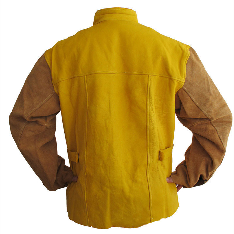 友盟AP-2830金黃牛青配金棕皮袖焊工服圖片1 友盟AP-2830金黃牛青配金棕皮袖焊工服圖片1