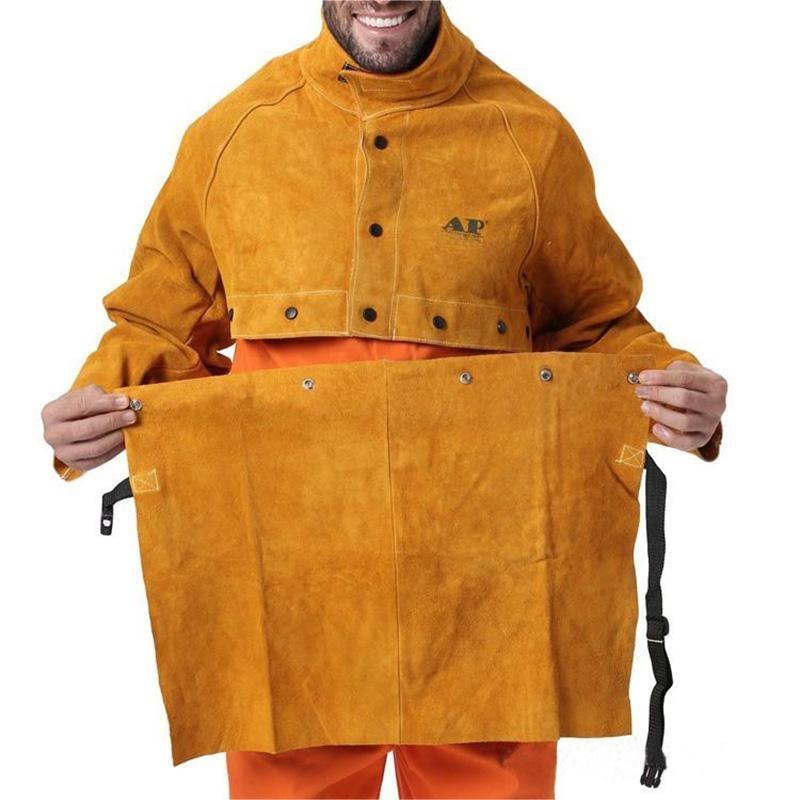 友盟AP-2188/2189金黃色開(kāi)背式焊工服及圍身圖片1 友盟AP-2188/2189金黃色開(kāi)背式焊工服及圍身圖片1