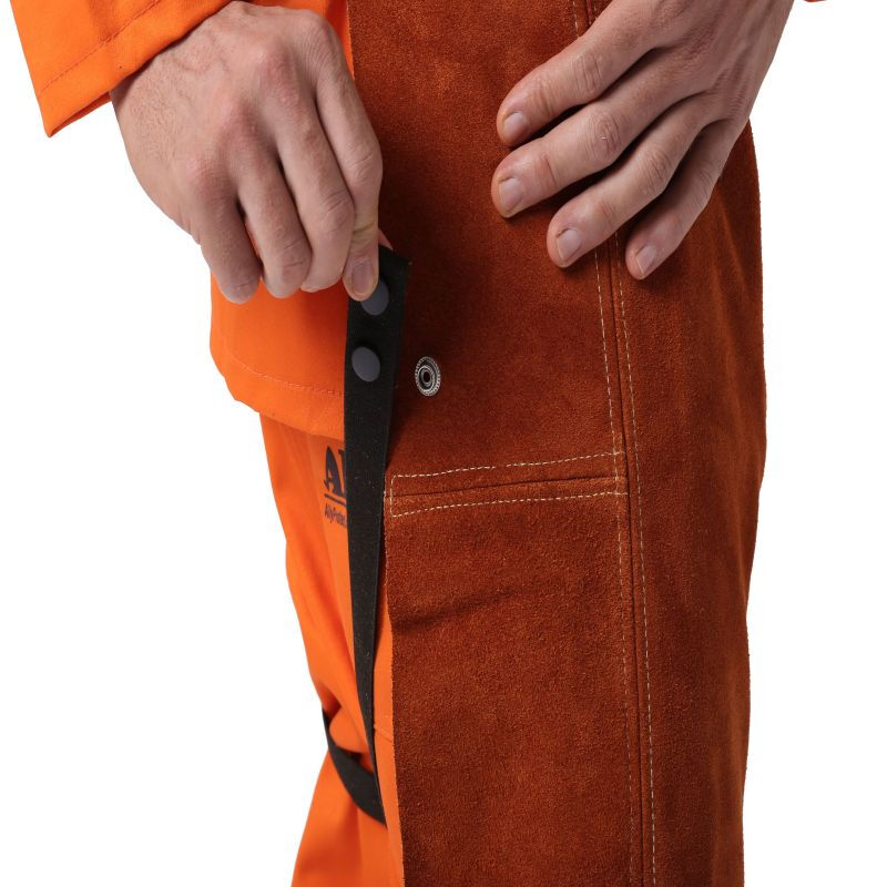 友盟AP-7236咖啡色單前幅連胸焊工服褲子圖片3