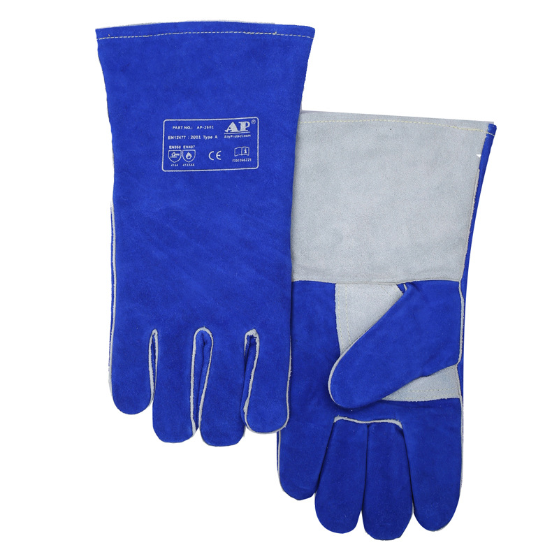 友盟AP-2601彩藍色牛二層皮電焊手套圖片1 友盟AP-2601彩藍色牛二層皮電焊手套圖片1