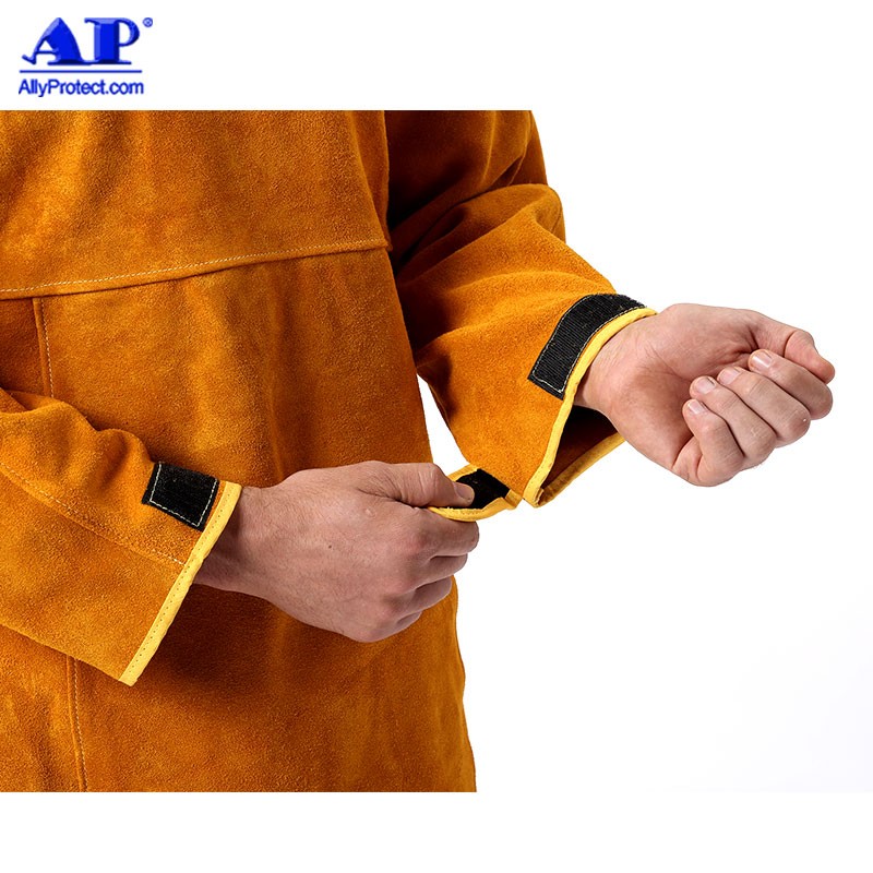 友盟AP-8000金黃色皮護胸帶領長袖圍裙圖片3