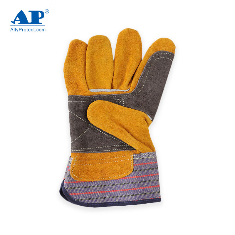 友盟AP-1524耐磨抗穿插牛二層皮勞保手套圖片1 友盟AP-1524耐磨抗穿插牛二層皮勞保手套圖片1