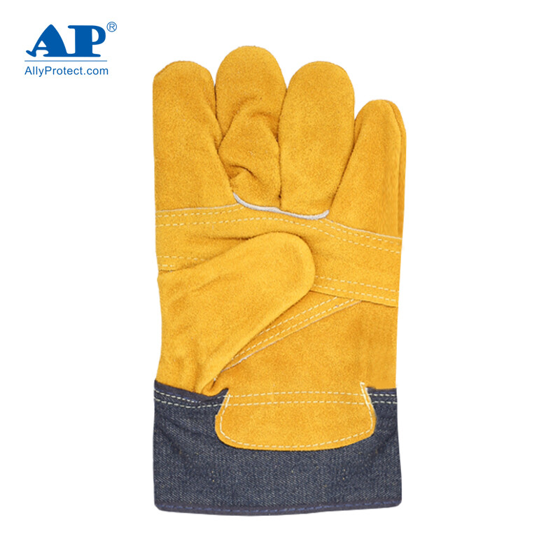 友盟AP-1506金黃色牛二層皮勞保手套圖片2