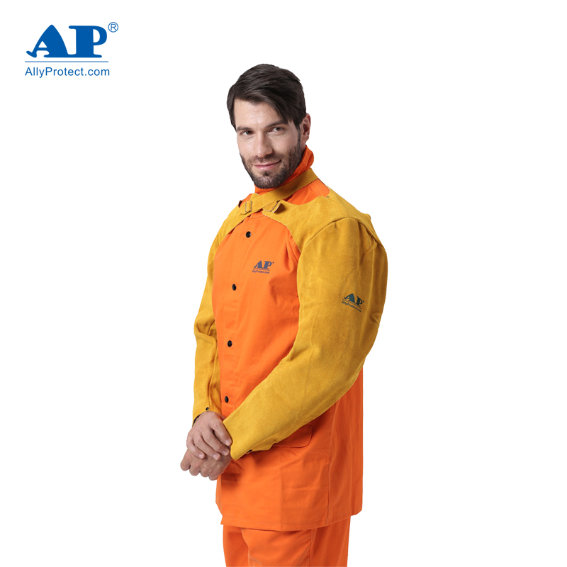 友盟AP-9107金黃色耐磨抗火牛二層芯皮套袖圖片1 友盟AP-9107金黃色耐磨抗火牛二層芯皮套袖圖片1