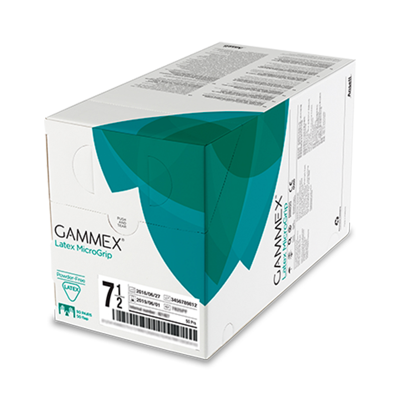 安思爾GAMMEX Latex MicroGrip 330055075無粉末乳膠外科手套圖片2