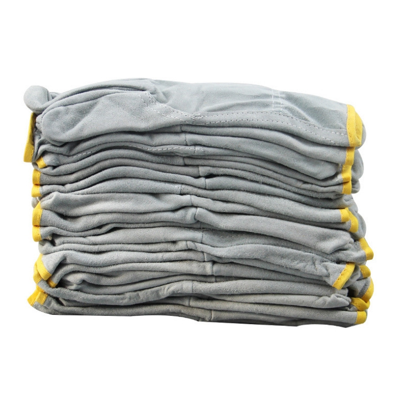 添盾TD-GL5615灰色翻毛短牛皮手套26cm圖片1