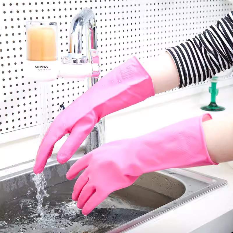 雪蓮101425家用天然橡膠絨里卷邊袖口魚(yú)鱗紋手套圖片3 雪蓮101425家用天然橡膠絨里卷邊袖口魚(yú)鱗紋手套圖片3