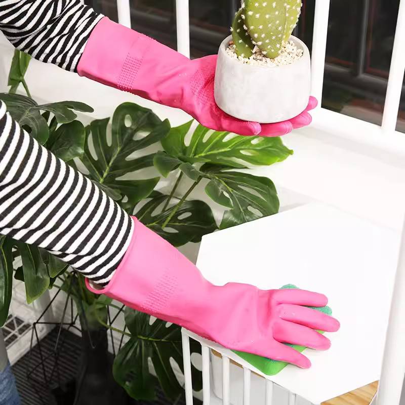 雪蓮1008611家用天然橡膠絨里卷邊袖口大顆粒防滑手套圖片2 雪蓮1008611家用天然橡膠絨里卷邊袖口大顆粒防滑手套圖片2