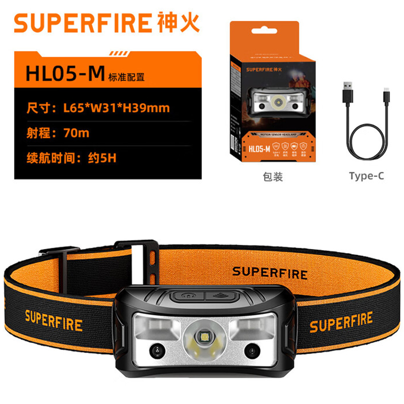 神火HL05-M多檔調光智能感應頭燈圖片1 神火HL05-M多檔調光智能感應頭燈圖片1