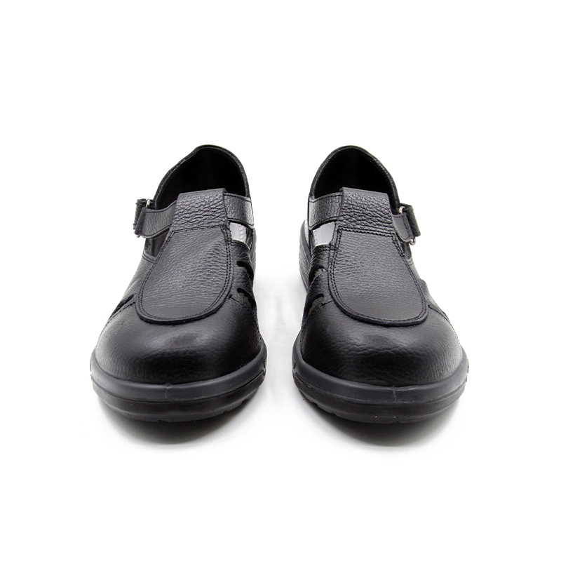 希滿YS-715黑色壓花牛皮透氣防砸安全涼鞋圖片1 希滿YS-715黑色壓花牛皮透氣防砸安全涼鞋圖片1