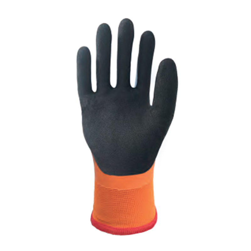 思衛(wèi)爾3302橘色13針天然乳膠涂層防水防寒保暖耐低溫手套圖片1