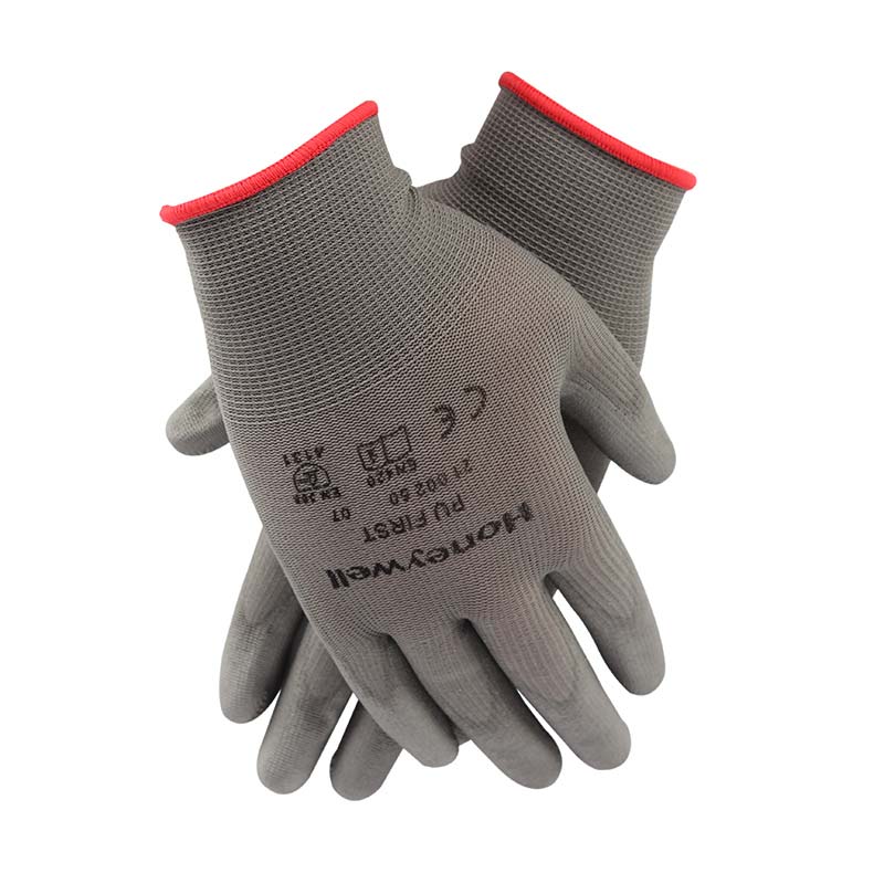 霍尼韋爾2100250CN尼龍耐磨掌浸PU灰色工作手套