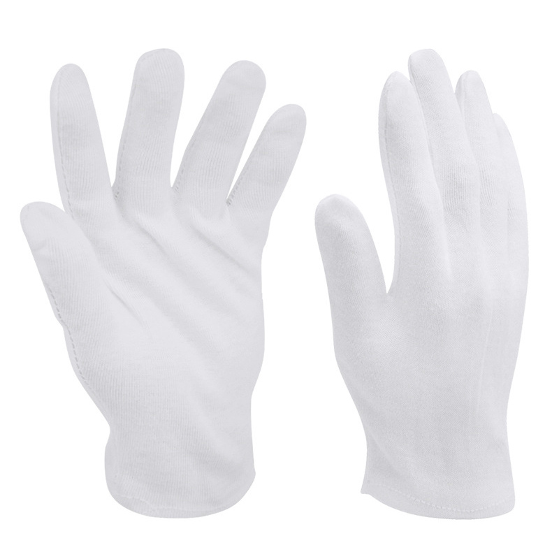 華特白色棉勞保手套
