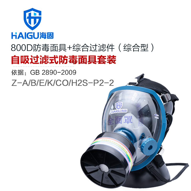 海固HG-800D Z-A/B/E/K/H2S-P2-2全面罩綜合防毒面具