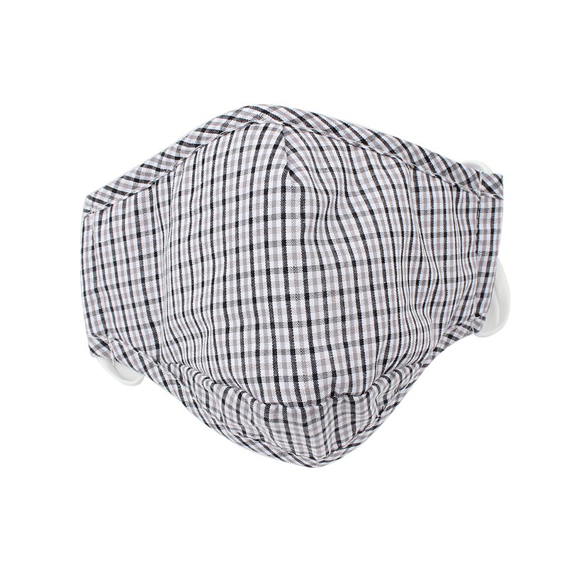 藍星灰格耳戴式成人棉布口罩