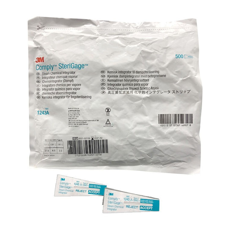 3M1243A壓力蒸汽滅菌包內指示卡(爬行式)