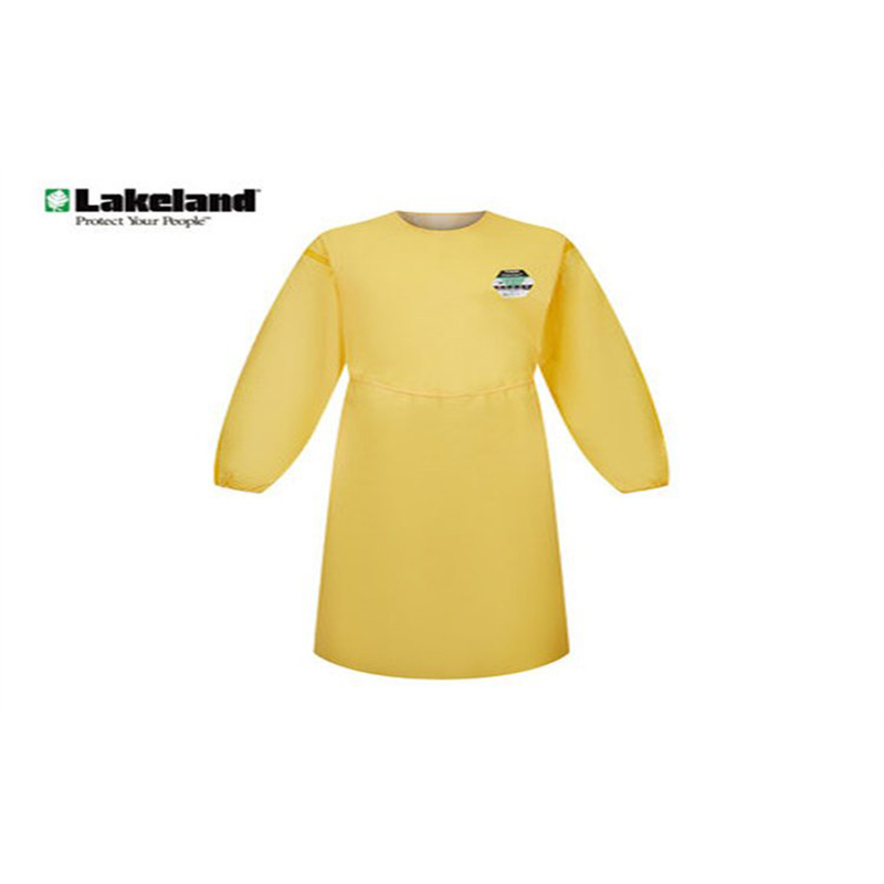 雷克蘭C1T019Y反穿圍裙凱麥斯1黃色防化系帶圍裙