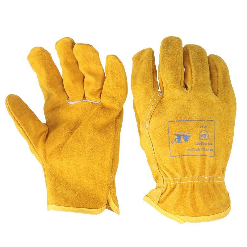 友盟AP-1303耐磨抗油牛二層皮勞保手套