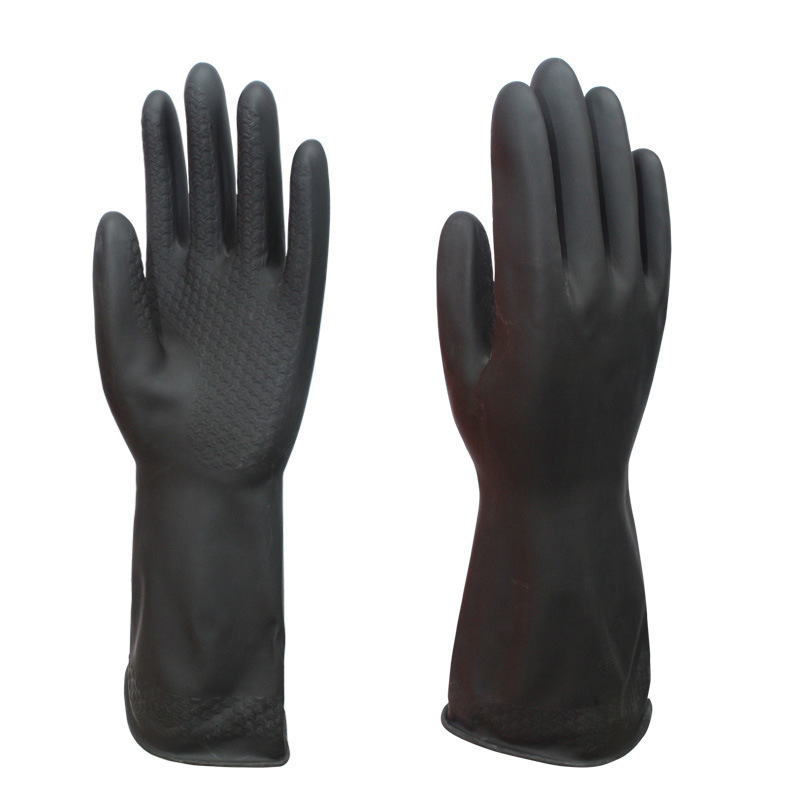 廣州雙一黑色工業橡膠乳膠手套防化耐油耐酸堿手套