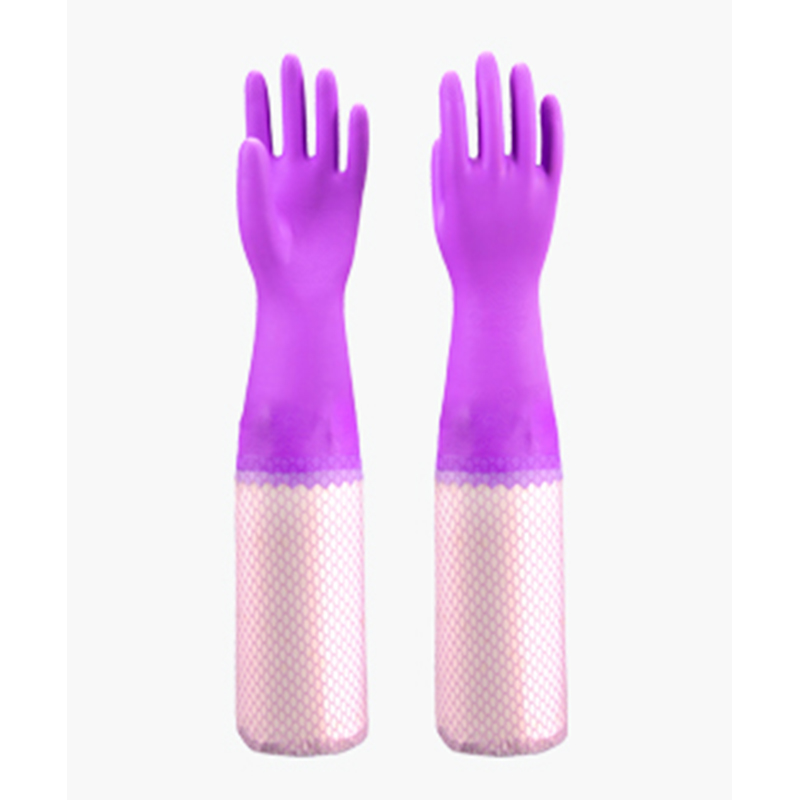 東亞808-A植絨接袖PVC勞保手套