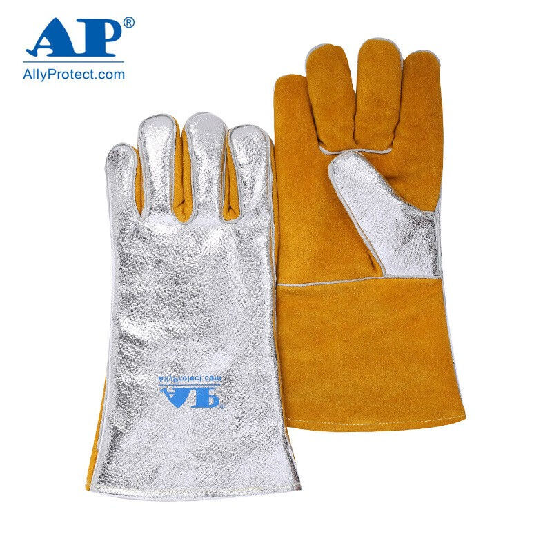 友盟AP-4501牛二層皮鋁箔耐高溫手套