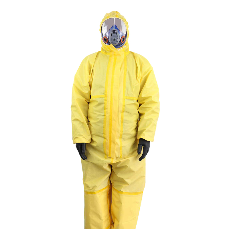 漢盾HD-BP618黃色帶帽連體防化服
